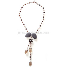 Fashion Black Natural Stone Chaka Crystal Beaded Necklace